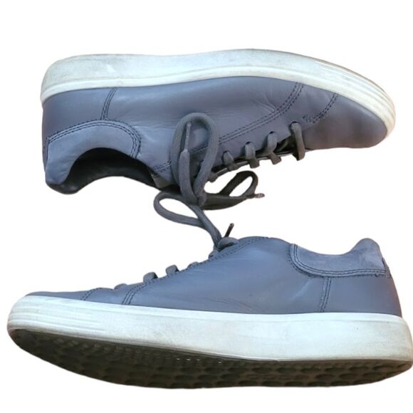 Ecco Grey Leather Lace Up Sneakers - Picture 3 of 6
